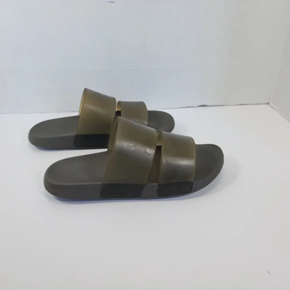 Vince Men Gray Slip On Flip Flop Slipper Sandal Size 8,